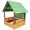 Песочница-домик с лавочками крышей и защитным забором #1688821