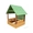 Песочница в виде домика с лавочками крышей и защитным забором #1688892