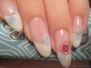 Наращивание ногтей,  макияж #7492