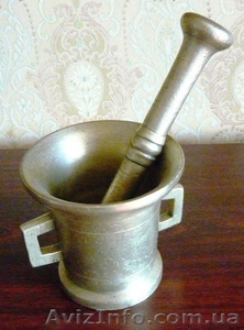 Ступка с пестиком,  литье,  Россия,  XIX век.  #14793