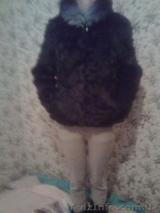 Полушубок чёрный #15746