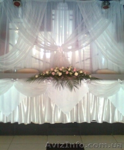 Оформление и украшение залов воздушными шарами,  драпировка тканями! #12382