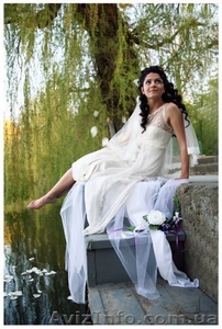 Свадебное платье ручной работы из 100% шелка #42295