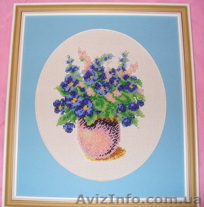 вышивка лентами,  бисером,  мулинэ #51958