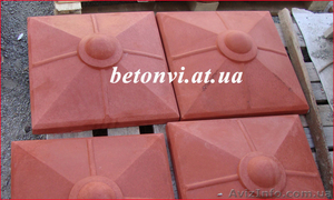 Крышки на забор (парапет,  конек,  колпаки) бетонные #148899