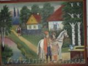 Картина народный примитив «Петро с Наталкой» #142413