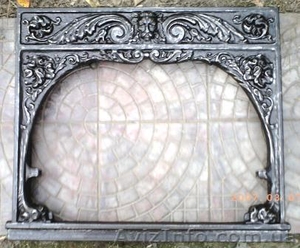 Старинное обрамление решетки  камина,   чугун,   литье,  #142424