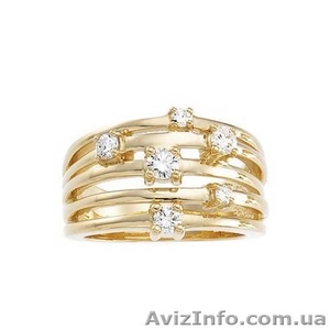 Кольцо из жёлтого золота с 6ю бриллиантами #176611