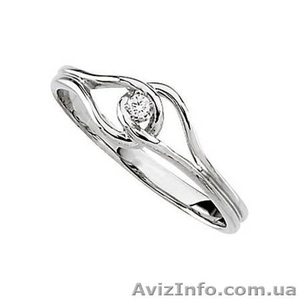Кольцо из белого золота с миниатюрным бриллиантом #176593