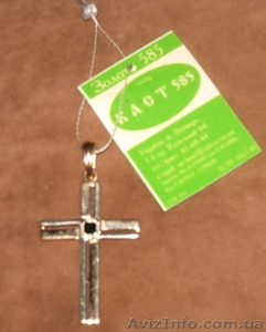 Золотая подвеска,  крестик.  #161293