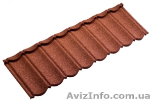 Композитная элитная металлочерепица Meтротайл c каменной посыпкой #179020