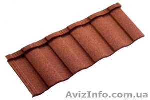 Композитная элитная металлочерепица Meтротайл c каменной посыпкой  МЕТРОРОМАН (M #179027