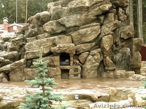Искусственные скалы, валуны, водопады, фонтаны #194334