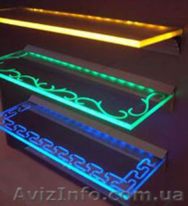 Изготовление лестниц из стекла и нержавеющей стали c подсветкой #203807