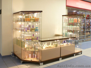 Торговое оборудование из стекла прилавки стеклянные,  витрины стеклянные,  полки с #198859