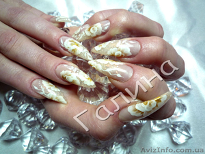 Наращивание ногтей гелем,  депиляция воском #233759