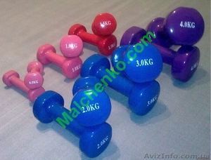 Гантели неразборные виниловые 0, 5 - 4 кг  #243498
