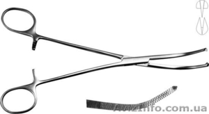 З-38 Зажим с кремальерой д/прикрепл. белья к брюшине,  195 мм Микулича #261257