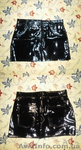 юбка черная кожаная #304855