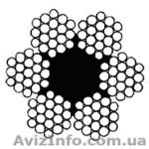 Канат двойной свивки типа ЛК-Р конструкции 1х19 (1+6+6/6) +1 о. с.  #283898