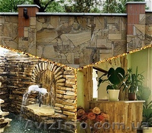 Полированный обработанный природный камень песчаник-кварцит. #295638