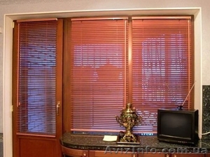 Деревянные горизонтальные жалюзи и жалюзи под дерево. Симферополь,  Крым. #301616