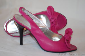 кожаные малиновые босоножки #322141