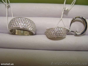 Набор новый из родированного серебра 925 пробы #366926