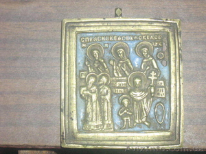 Бронзовая антикварная икона 17 века #356851