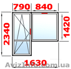 новый металлопластиковый однокамерный балконный блок #360459