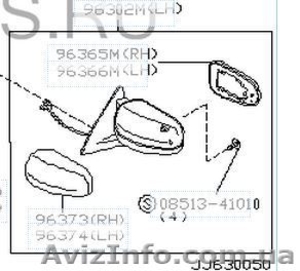 Обтекатель и стекло зеркала nissan Maxima A32 #349598