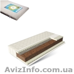 Матрасик льняной для детской кроватки,  с упругой кокосовой основой. #385530