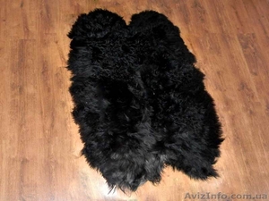 Ковер из черной Исландской овчины,  из 4-х шкур #418455