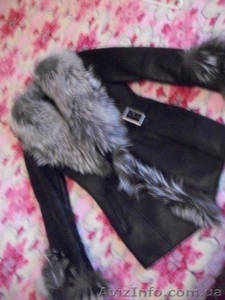 полу дублёнка ,  новая недорого мех натуральный . Цвет щёрный мех дымчатый....... #406767