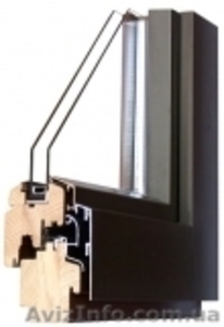 деревянные и дерево-алюминиевые окна и двери.Зимний сад. #382450