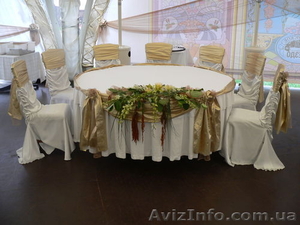 аренда чехлов на стулья по 15 гривен, прокат текстиля, скатерти, юбки, салфетки,  #434875