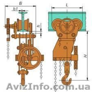 Таль ручная червячная передвижная ТРЧП и стационарная  г/п 1;  3 2;  5;  8 т  #427414