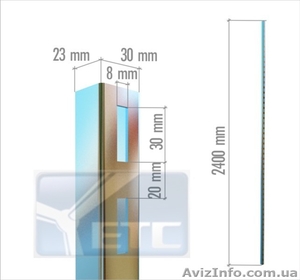 Профиль хромированный 2400мм,  торговое оборудование ЕТС #480880