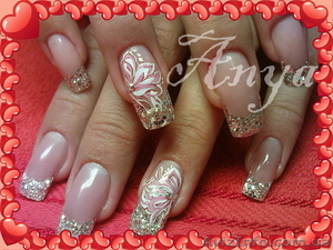 Гелевое наращивание ногтей,  коррекция #473407