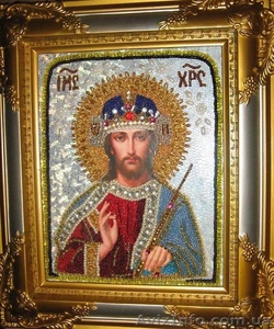 Бисерная икона Господь Вседержитель #458813