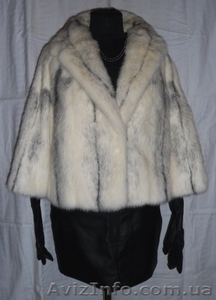 Супер молодежная норковая шубка-полушубок. Мех крестовка.  #462164