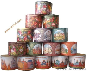 Яркие бумажные формы для выпечки куличей (Пасха 2012,  15 апреля),  пергамент  #505622