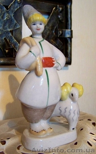 Фарфоровая статуэтка пастушок #485259