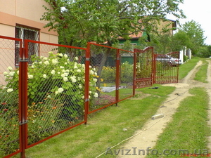 Забор из сетки рабицы #503083