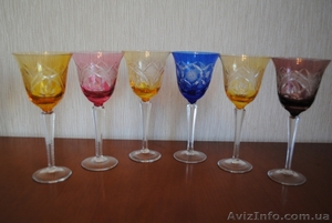 Элитные хрустальные немецкие бокалы ручной работы 2 #553350