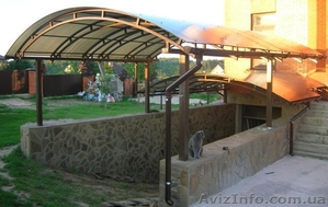 Навесы из черного металла,  с коваными элементами #529931