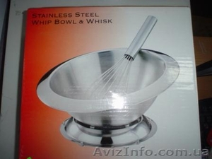 Миска с подставкой и венчик для взбивания из нержавейки #549679
