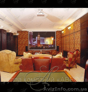 Драпировка стен тканью Киев. Натяжные стены тканью. Обивка стен кожей #577562