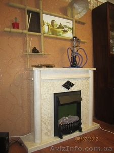 Продам камин из натурального мрамора ( электрическая топка в подарок). #205604