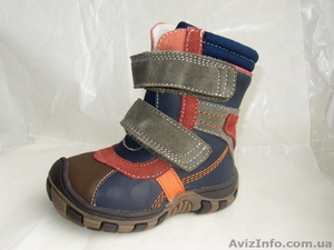 	Демиботинки B&G для мальчика Серо-синий микс #577125